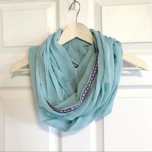 Boutique light turquoise infinity scarf